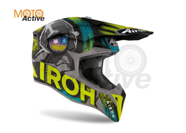 Кроссовый шлем Airoh Wraap Alien Yellow Matt